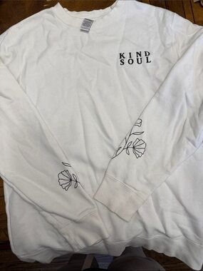 Kind Soul White Graphic Sweatshirt
